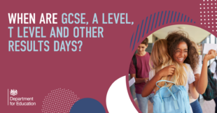 When are GCSE, A level, T Level and other results days?