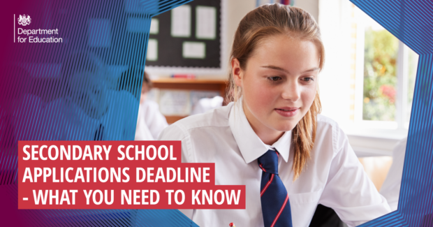 An image depicting the secondary school applications deadline.