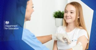 A child being vaccinated.